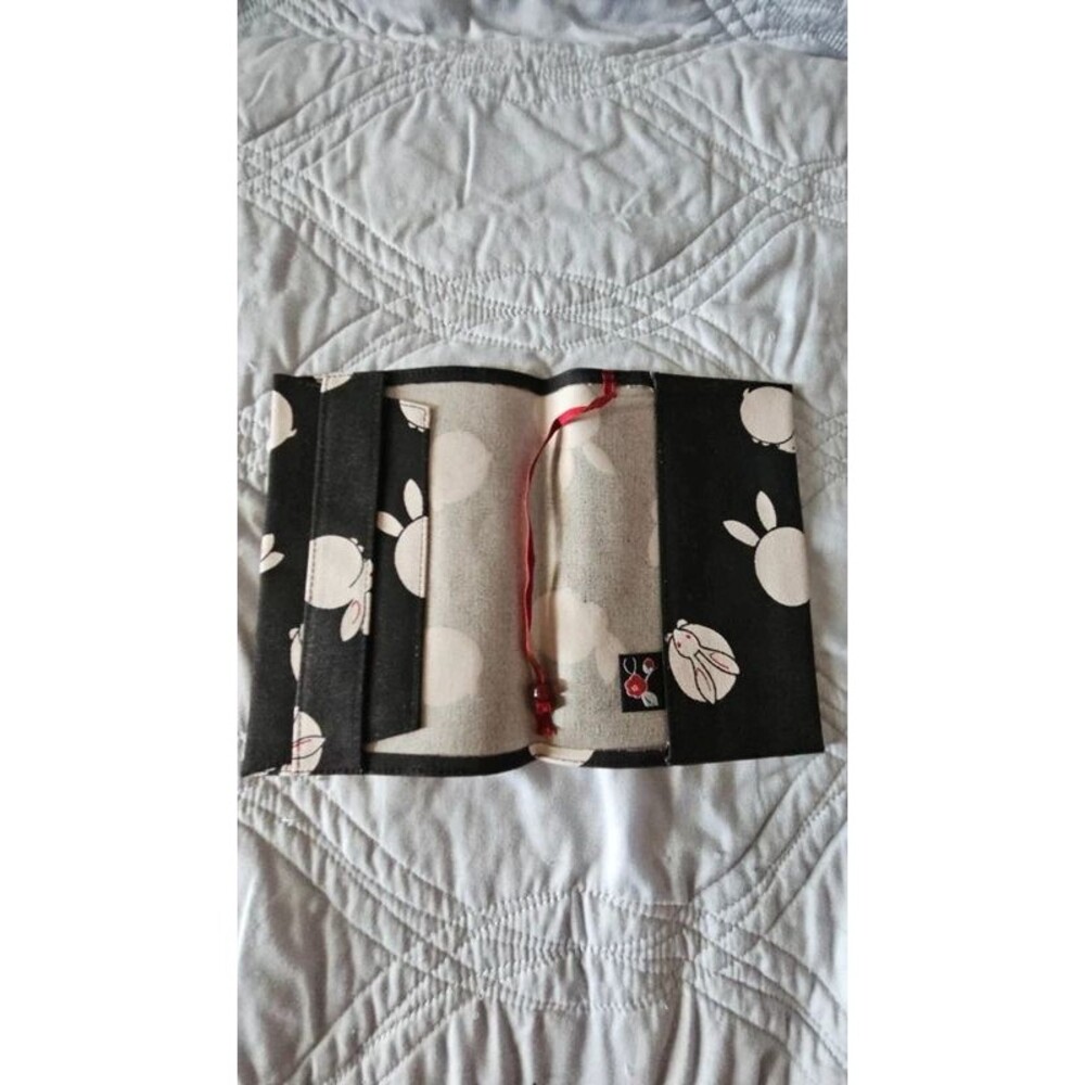 Wax Coated Cloth Book Cover with Rabbits from Japan | Waterproof ウサギ